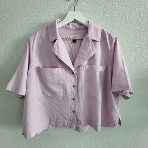 Lavender Button-Up Women's Top